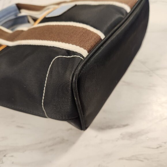 Vintage Coach Hampton Black & Blue Handbag Satchel Purse - Picture 9 of 14